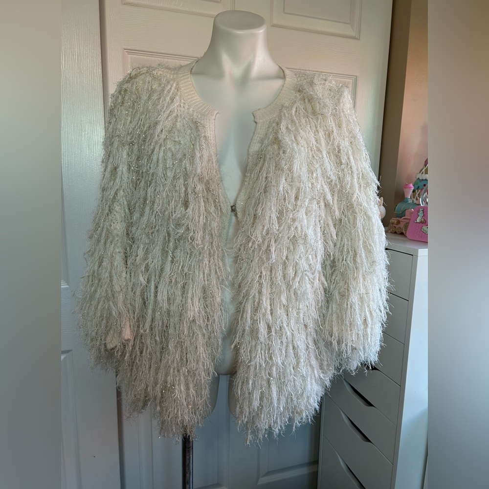 Leith Fringe Knit Sweater Cardigan